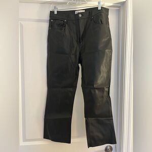 Zara Black Faux Leather Flare Pants